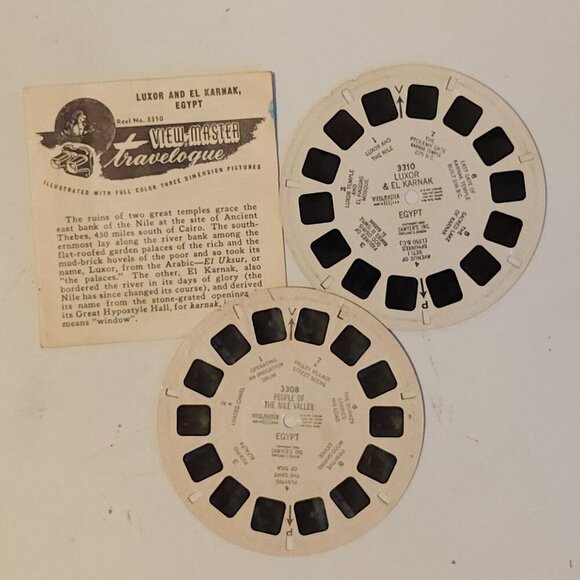 VINTAGE VIEW MASTER Reels of EGYPT - LUXOR - Nile Valley - EL Karnak - Picture 1 of 2